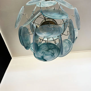 Vintage Murano Blue Glass Chandelier