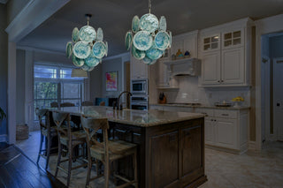 Vintage Murano Blue Glass Chandelier