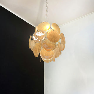 Vintage Murano Gold Glass Chandelier