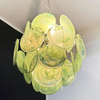 Vintage Murano Green Glass Chandelier