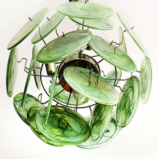 Vintage Murano Green Glass Chandelier