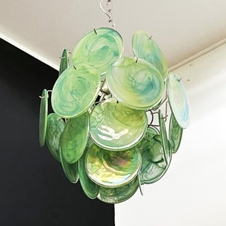 Vintage Murano Green Glass Chandelier