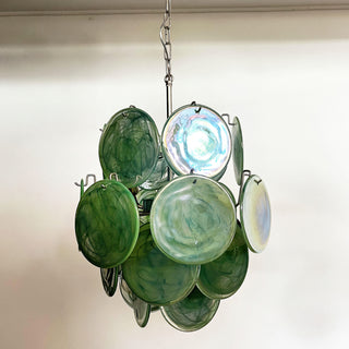 Vintage Murano Green Glass Chandelier