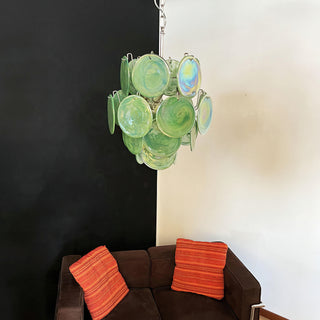 Vintage Murano Green Glass Chandelier