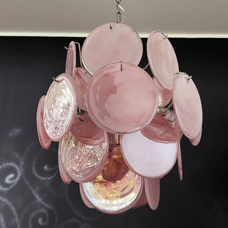 Vintage Murano Pink Glass Chandelier