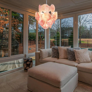 Vintage Murano Pink Glass Chandelier