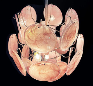 Vintage Murano Pink Glass Chandelier