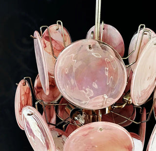 Vintage Murano Pink Glass Chandelier