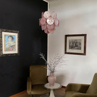 Vintage Murano Pink Glass Chandelier