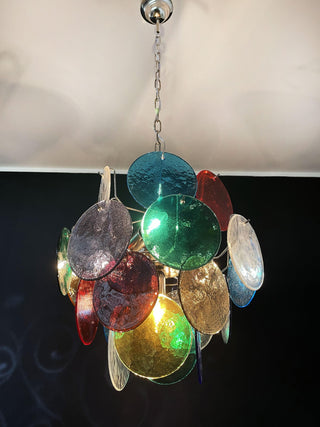 Vintage Murano Multicolored Glass Chandelier