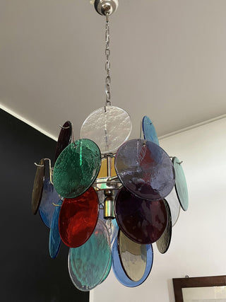 Vintage Murano Multicolored Glass Chandelier