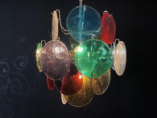 Vintage Murano Multicolored Glass Chandelier