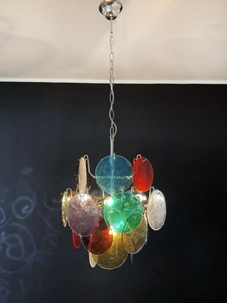 Vintage Murano Multicolored Glass Chandelier