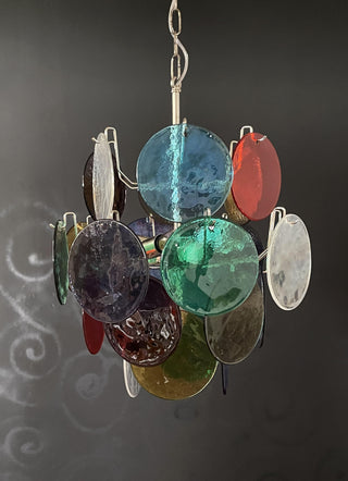 Vintage Murano Multicolored Glass Chandelier