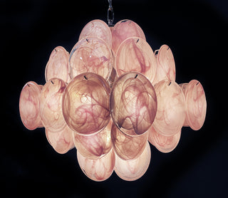 Vintage Murano Pink Glass Chandelier