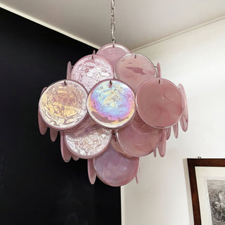 Vintage Murano Pink Glass Chandelier