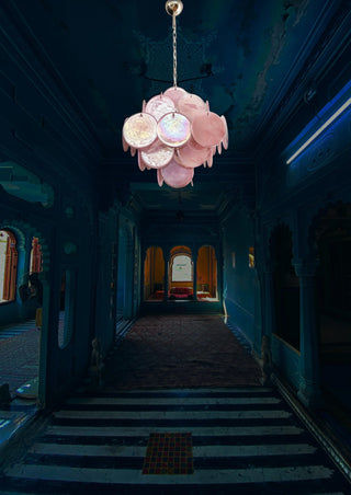 Vintage Murano Disc Glass Chandelier