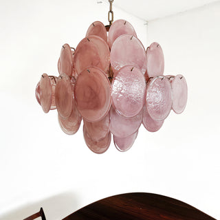 Vintage Murano Pink Glass Chandelier