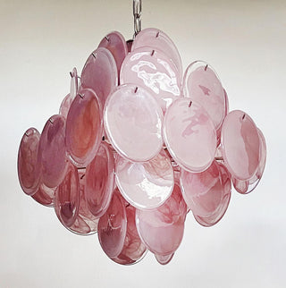 Vintage Murano Pink Glass Chandelier