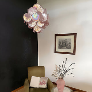 Vintage Murano Pink Glass Chandelier