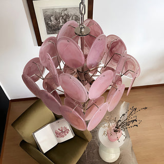 Vintage Murano Pink Glass Chandelier