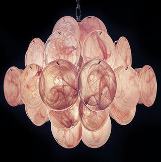 Vintage Murano Pink Glass Chandelier