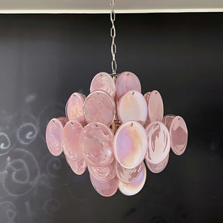 Vintage Murano Pink Glass Chandelier