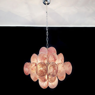 Vintage Murano Pink Glass Chandelier