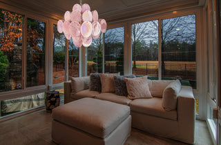 Vintage Murano Pink Glass Chandelier