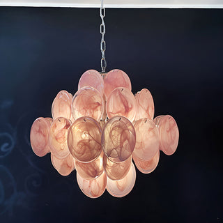 Vintage Murano Pink Glass Chandelier