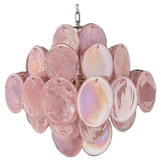 Vintage Murano Pink Glass Chandelier