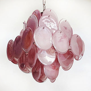 Vintage Murano Pink Glass Chandelier