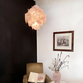 Vintage Murano Pink Glass Chandelier