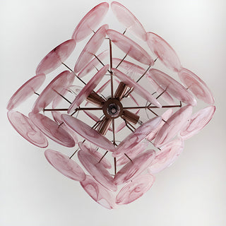 Vintage Murano Pink Glass Chandelier