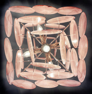 Vintage Murano Pink Glass Chandelier