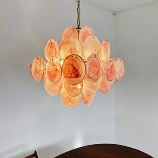 Vintage Murano Pink Glass Chandelier