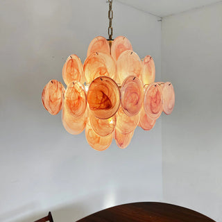 Vintage Murano Disc Glass Chandelier
