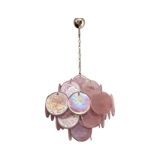 Vintage Murano Pink Glass Chandelier