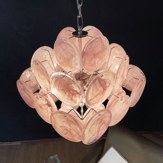 Vintage Murano Pink Glass Chandelier