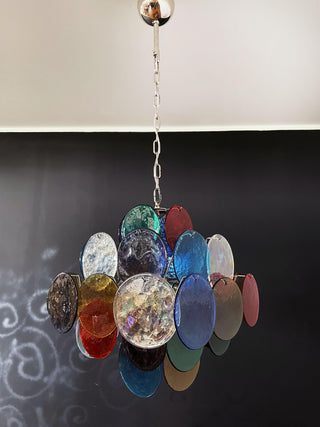 Vintage Murano Multicolored Glass Chandelier