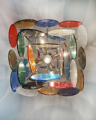 Vintage Murano Multicolored Glass Chandelier