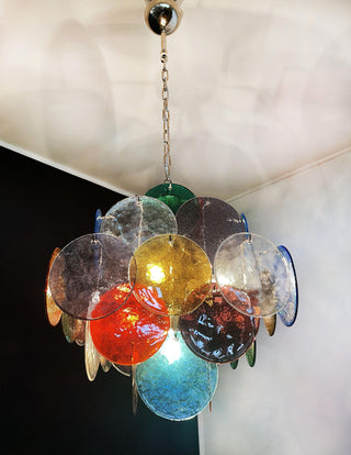 Vintage Murano Multicolored Glass Chandelier