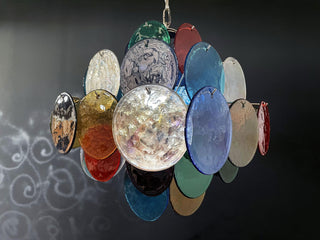 Vintage Murano Multicolored Glass Chandelier