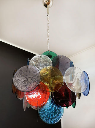 Vintage Murano Multicolored Glass Chandelier