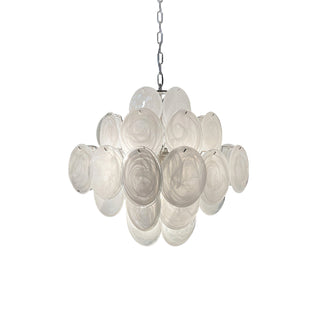 Vintage Murano White Glass Chandelier