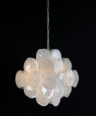 Vintage Murano White Glass Chandelier