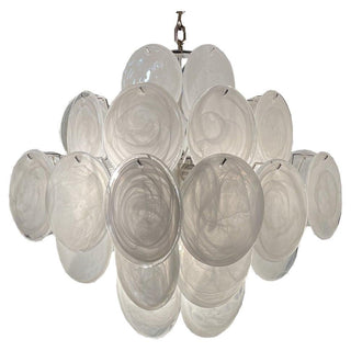 Vintage Murano White Glass Chandelier