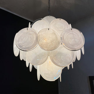 Vintage Murano White Glass Chandelier