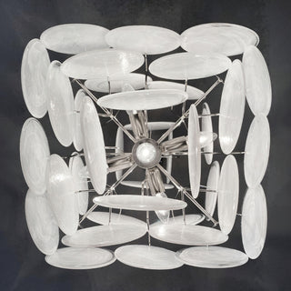 Vintage Murano White Glass Chandelier