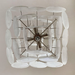 Vintage Murano White Glass Chandelier